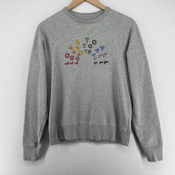 MADEWELL Sweatshirt S LOVE TO ALL Human Rights Campaign All Pride Terry Gray USA - Picture 3 of 15